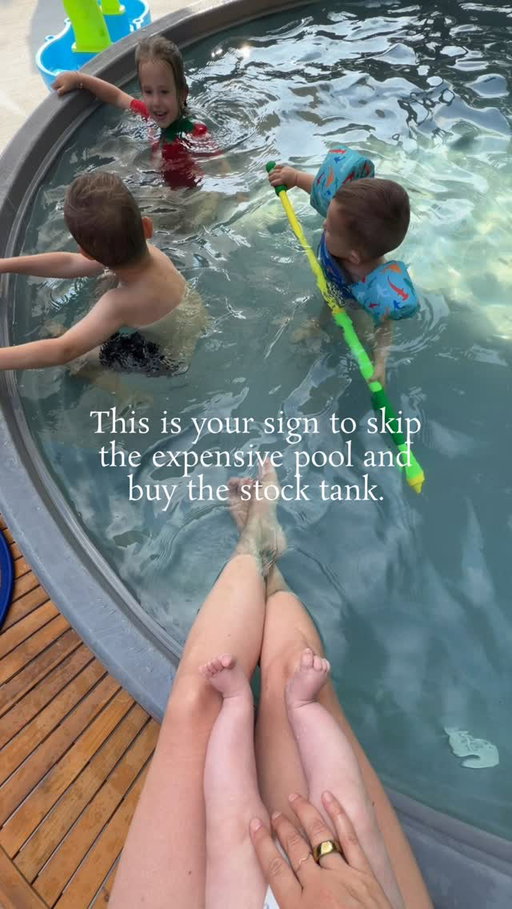 Trust me, your kids will be just as happy with a stock tank as they would with a 50k inground pool. 

Comment TANK for a link (also $500 off!)