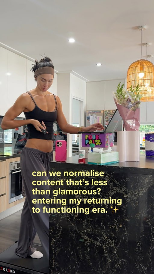 firstly let’s lower your expectations. but I’ve woken up feeling better than yesterday. (& it’s prep week)🥳

🧍🏽‍♀️today’s workout: not being horizontal
✔️ hit 5000 steps… 
💧drink 2lts water… [☕️]
🥵 sauna @rejuvenex.au 
💪🏽 hit my daily protein target
🥁announce something I’m so proud of at 6pm AEST TODAY!!!!!

📝 did you get all that?

Before we announce everything at 6pm, I just want to give credit where credit is due.

This partnership was actually supposed to launch on the morning of my Nanny’s funeral.
I’d already come up with a plan. I’d jump online for an hour that morning, let my team take over for the day, and I’d check back in that night.

But the team I’d partnered with wouldn’t hear of it.
Not once did they make me feel guilty for postponing something we’d been planning for years and creating for months.

They simply cared more about me than the campaign.
I think that’s when you really learn who people are. It’s easy to be great when everything’s going to plan. Character shows when it isn’t.
It only made me admire them more, and I’m so grateful to be working with people like this.
Now… let’s finally show you what we’ve been working on. 🤍 (at 6pm)
