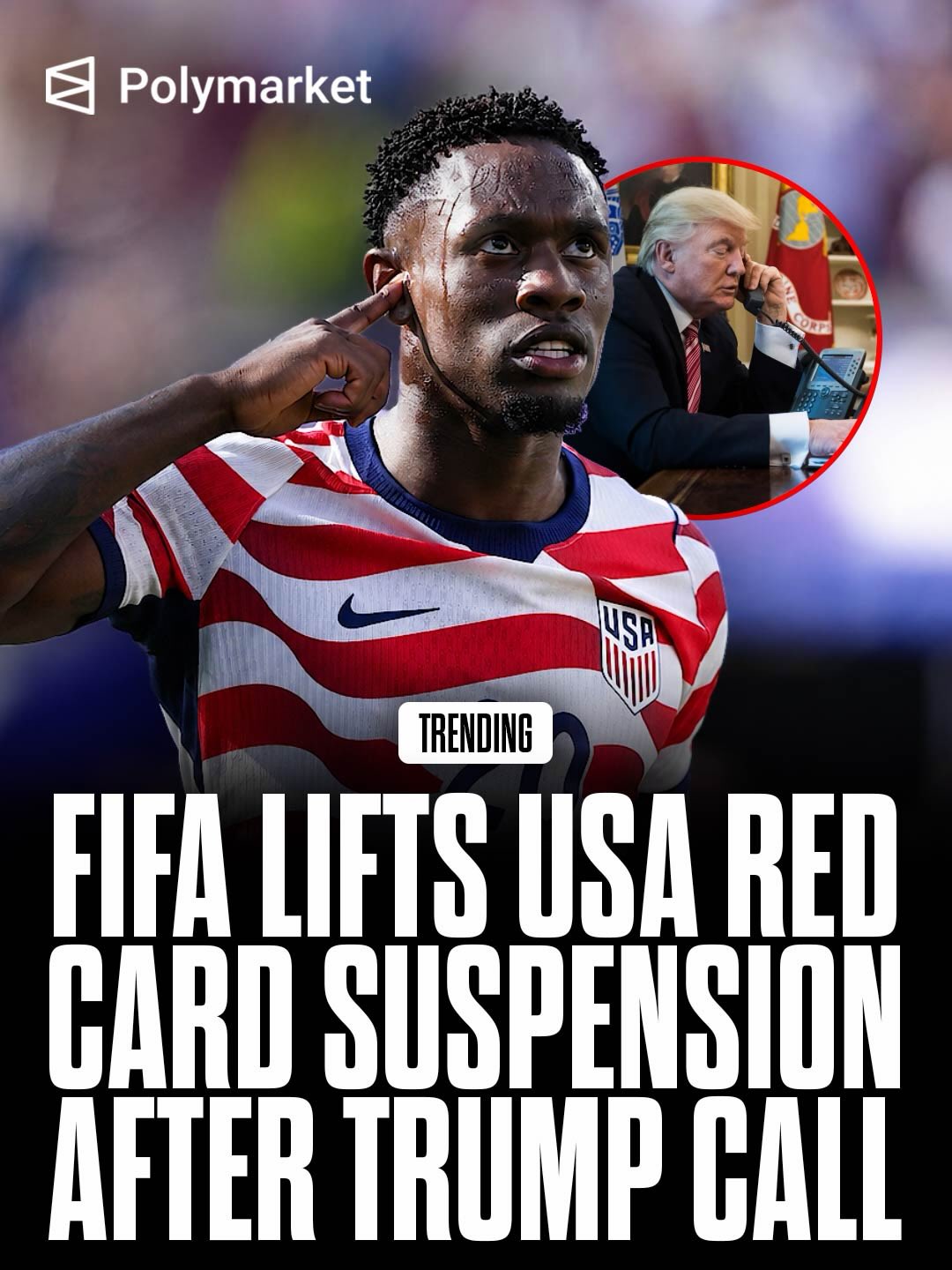 President Donald Trump reportedly called FIFA president Gianni Infantino last week to push for United States striker Folarin Balogun’s one-match suspension to be reviewed, according to multiple reports. 

Days later, FIFA announced it had suspended Balogun’s red-card ban, making him eligible to face Belgium in the World Cup Round of 16 after citing a provision in its disciplinary code that allows sanctions to be suspended. 

The decision marked the first time since 1962 that FIFA overturned a red-card suspension for a World Cup knockout match.