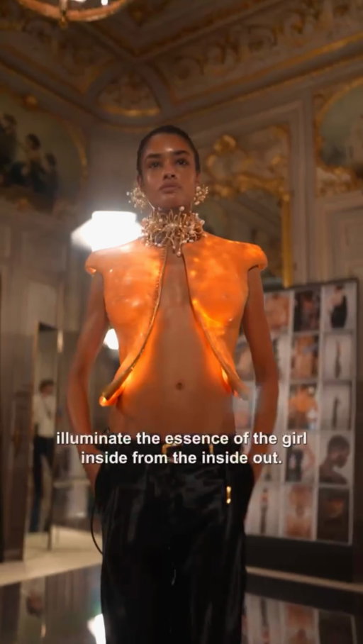 THE BLISS OF THE ABYSS: A MANIFESTO.

"I’ll be honest. Last season’s collection felt like a kind of a breakthrough, a new benchmark for Schiaparelli. Great, I thought: I’ve cracked the formula. So when I started working on this collection, I was pretty confident: all I had to do was re-create last season’s creative process. I knew the template I had to follow:
Step 1: Go on a trip. Be inspired. Step 2: Visit an iconic architectural site and have a transcendent experience (for this season, I went to Barcelona to see Gaudi’s work). Step 3: Come back inspired and away we go! It didn’t work like that.
In trying to control the creative process, and ignoring what the French call ‘l’appel du vide’ -the call of the void- I stifled not only myself, but the work. 
Formulas are antithetical to the magic of creation, which can be found only in total surrender to the unknown.
Only when I surrendered to the void did I truly start to enjoy making this collection. When I found myself searching during this collection, I thought of a 1922 Rainer Maria Rilke poem about mystery, faith, and the unknown, titled “You, Darkness”: it reminded me that while we talk about how couture is something to master, we don’t really think about what true mastery actually means.
Perhaps that is the deepest lesson Elsa left this House: not a vocabulary of symbols, but a permission to believe that impossibility itself can become a creative method. The moments when certainty disappears are often the moments when something genuinely new becomes possible.
So here we go. Take my hand: and jump off with me into the bliss - of the abyss."
@DanielRoseberry on Schiaparelli’s Fall/Winter 2026-2027 Haute Couture.

📹: @christophe_tiphaine 
Music: @benbrunnemer 

#Schiaparelli