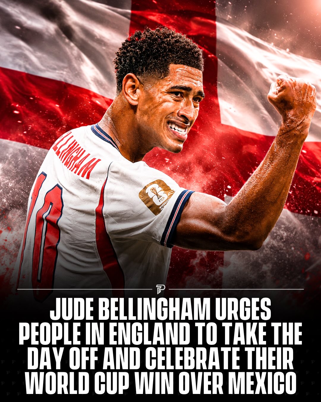 Jude Bellingham is telling England fans to call in sick after a dramatic 3-2 win over Mexico in the Round of 16 at the Azteca, with kick-off hitting around 2 AM back home. Bellingham scored twice in 90 seconds before Harry Kane added a penalty, and England held on with 10 men for over 40 minutes after Jarell Quansah’s red card.

Mexico had lost just two of their previous 89 matches at the Azteca. England face Norway in Miami on Saturday in the quarter-finals. 🏴󠁧󠁢󠁥󠁮󠁧󠁿

#Pubity #Viral #Sports