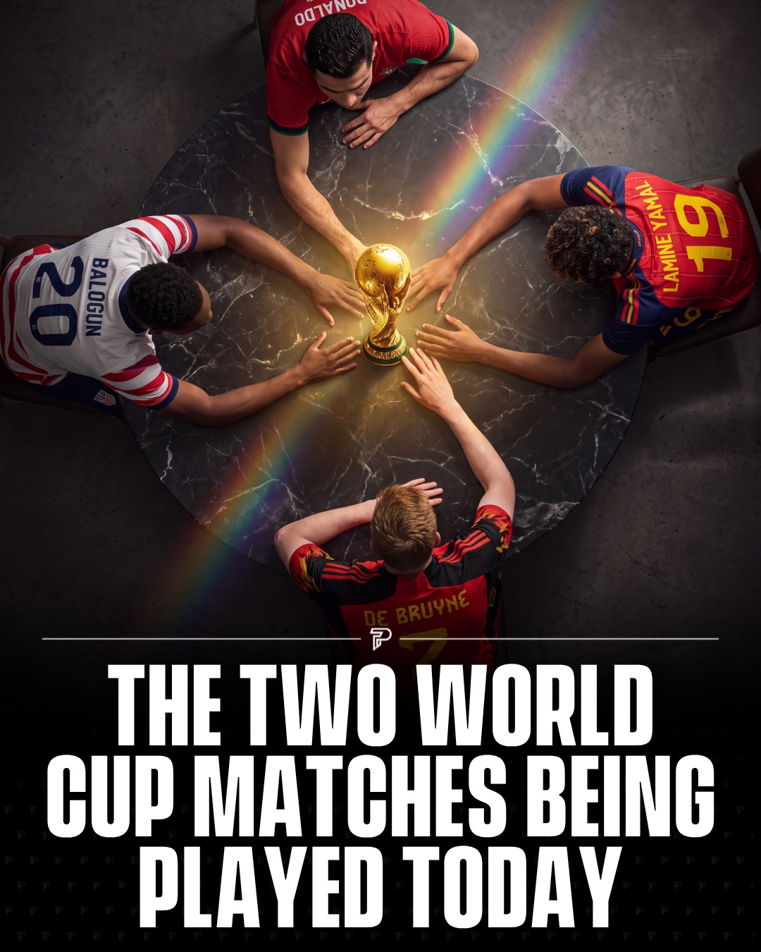 The Round of 16 delivers two heavyweight clashes today. Portugal face Spain in a blockbuster Iberian derby at AT&T Stadium in Dallas, while co-hosts USA take on Belgium at Lumen Field in Seattle.

Both games carry serious history, with a fierce neighbors’ rivalry in one and a rematch of an unforgettable 2014 knockout battle in the other. The winners will meet each other in the quarterfinals in Los Angeles on July 10. Swipe for the full schedule.

#pubity #viral #sports #worldcup2026 

Portugal and Spain have met 41 times, with Spain winning 18, Portugal seven, and 16 ending in draws. Portugal have won just one of 12 competitive meetings, though they beat Spain on penalties in their most recent clash, the 2025 Nations League final. Their last World Cup meeting was an iconic 3 to 3 draw in 2018, when Cristiano Ronaldo scored a hat trick.

Spain arrive unbeaten in 34 matches and are yet to concede a single goal at this tournament, keeping clean sheets in their opening four games of a World Cup for the first time ever. Standing in their way is 41 year old Ronaldo, whose four career goals against Spain are the joint most of any player.

#pubity #viral #sports #worldcup2026 

The USA have beaten Belgium just once in seven meetings, a 3 to 0 win at the very first World Cup in 1930. Belgium have won the other six, including the famous 2014 Round of 16 clash where Tim Howard made a World Cup record 15 saves but the Americans still lost 2 to 1 in extra time.

The USA are chasing their first quarterfinal since 2002 after winning three games at a single World Cup for the first time in their history, and leading scorer Folarin Balogun is available after FIFA suspended his red card. Belgium needed a dramatic comeback from 2 to 0 down to beat Senegal 3 to 2 in extra time, sealed by a penalty in the 125th minute.

#pubity #viral #sports #worldcup2026 

Two more spots in the quarterfinals will be decided today. Follow Pubity to stay up to date with every result, every upset, and all the biggest moments from the 2026 World Cup.

#pubity #viral #sports #worldcup2026