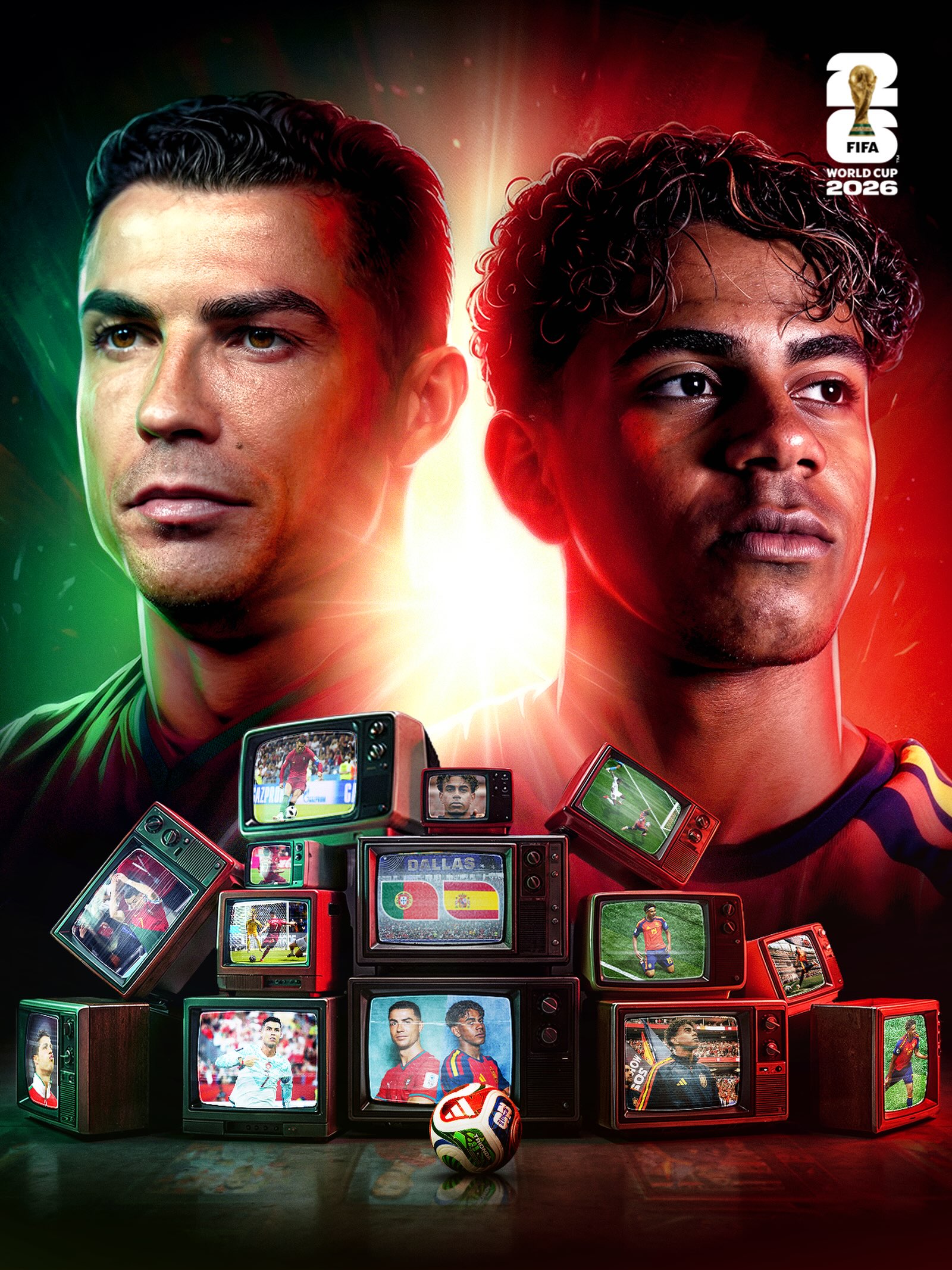 41-year-old Cristiano Ronaldo. 18-year-old Lamine Yamal.

A generational #FIFAWorldCup match-up 🎬
