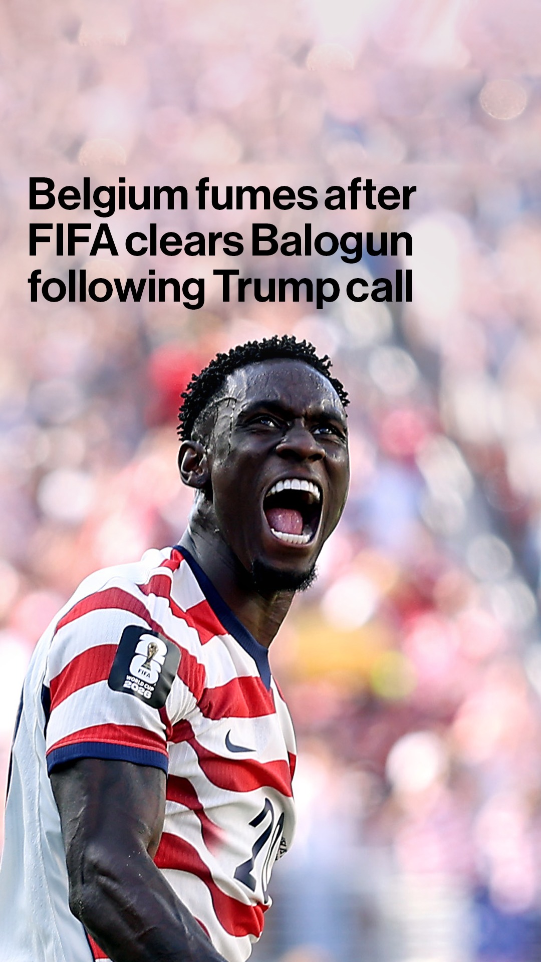 FIFA's decision to overturn US striker Folarin Balogun's World Cup suspension — after an intervention from Donald Trump — has caused fury in Belgium.

Max Ramsay explains why the reversal is overshadowing their crucial match against Team USA. 

Tap the link in our bio to read more.