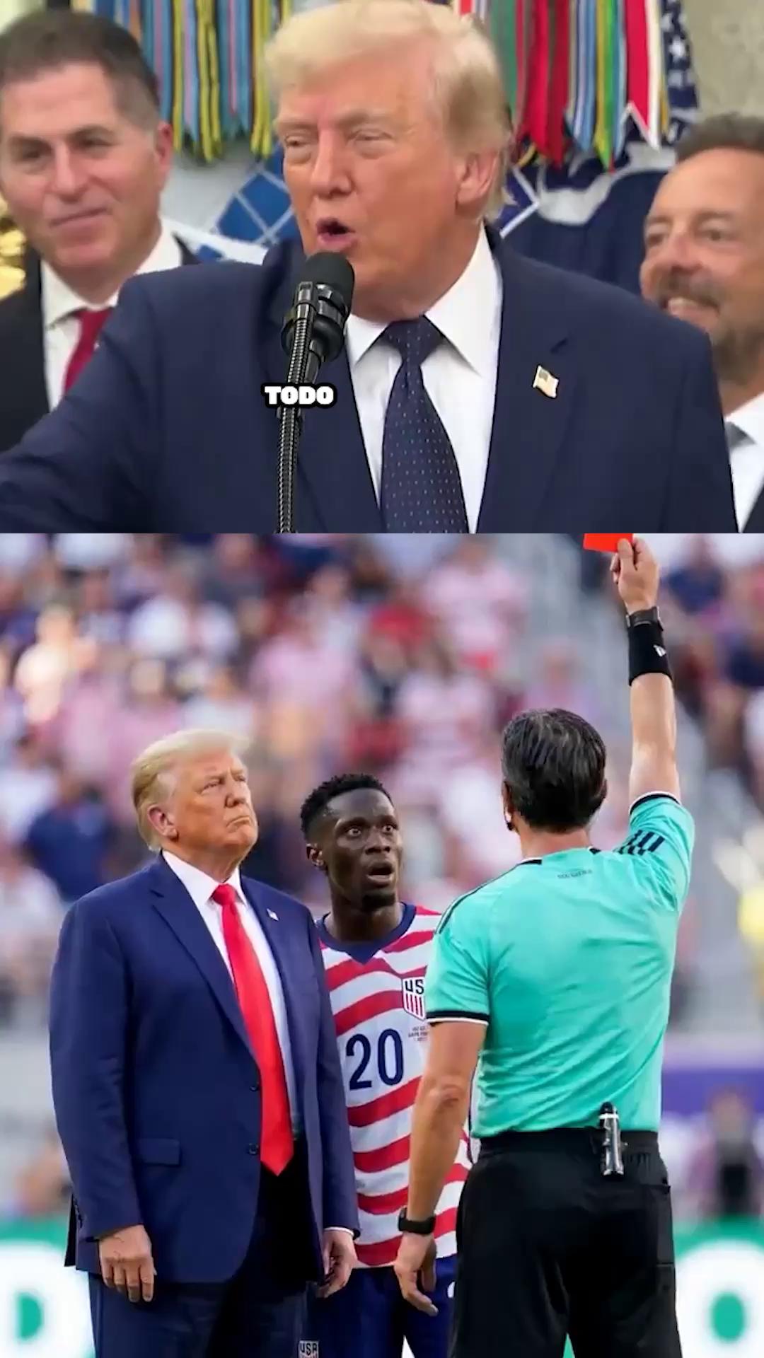 Donald Trump explicó por qué llamó a Infantino para pedir que quitaran la roja a Folarín Balogun