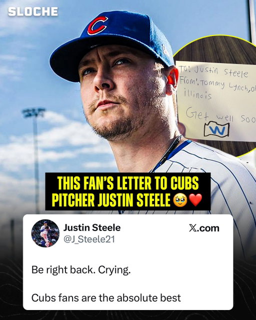 Tommy Lynch, a Cubs fan from Orland Park, sent a motivational letter to injured Cubs pitcher Justin Steele 💙

Steele couldn’t help but tweet about the letter. Sometimes, all it takes is a little wholesome encouragement.

The left-hander injured his UCL over a year ago (April 2025) and recently suffered a flexor strain setback in the same arm, delaying his return until at least the second half of the season.