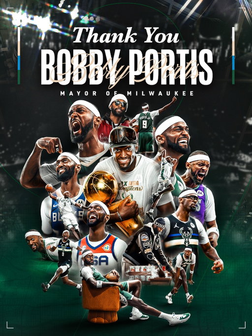 BP. The People’s Champ. The Mayor of Milwaukee.

From day one, Milwaukee embraced you because you embraced the city. Every time you took the floor you embodied what it meant to be a Milwaukee Buck. Your passion, toughness, and heart helped bring a championship back to Milwaukee.

Thank you for making Milwaukee home. Thank you for giving everything to this team and our community, and thank you for creating memories we’ll have forever. The “Bob-by! Bob-by!” chants will never be forgotten. 💚
