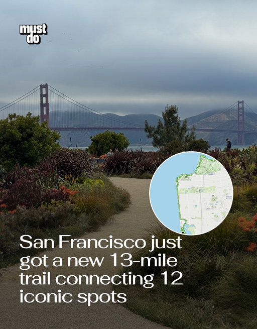 One of San Francisco’s best days outdoors just got even better.

The new Golden Gate Dozen connects 12 iconic national park sites into one continuous 13-mile route stretching from Crissy Field to Fort Funston.

Along the way you’ll pass some of the city’s most famous landmarks, including the Golden Gate Bridge, Baker Beach, Lands End, Sutro Baths and Ocean Beach, all linked together by existing trails, sidewalks and park paths.

The full route takes around 4.5 to 5 hours to complete on foot, but you can also tackle it in smaller sections or explore it by bike.

Complete the trail and you can even pick up a limited-edition Golden Gate Dozen sticker at select visitor centers along the route.

Media via Shutterstock/AllTrails

#mustdosf #sftrails #sfhikes