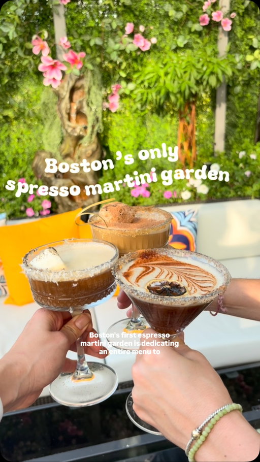 The most unique espresso martinis I’ve ever seen! @alibiboston has turned their outdoor patio to the city’s first and only espresso martini garden. @sentencedtosipboston has an entire, dedicated menu to espresso martinis. There are 7 unique espresso martinis, each named after infamous prisons, both fictional and nonfictional. 

And just because there’s cookie dough and strawberry ice cream on top of these martinis, doesn’t mean they’re overly sweet. In fact, they’re pretty heavy on the alcs and highly worth a try. 

🍸