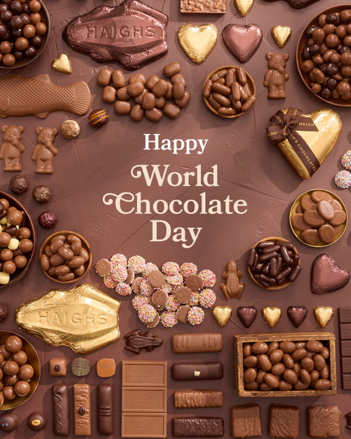 Today is World Chocolate Day, what better way to celebrate than with a decadent delight from Haigh's Chocolates? 
Whether you celebrate with an afternoon pick-me-up, a feast with loved ones or our new Milke Raspberry Mille-Feuille Bar, we hope your day has a little extra sweetness. 🍫

#WorldChocolateDay