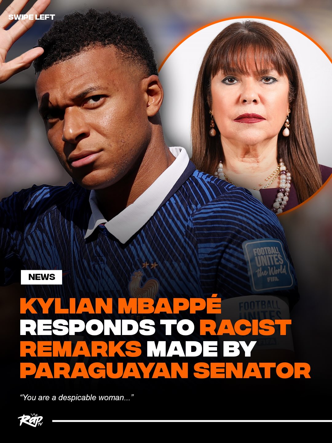 Kylian Mbappé has spoken out after Paraguayan senator Céleste Amarilla made racist remarks following France’s World Cup victory.

The comments sparked widespread backlash, with the French Football Federation condemning them as “criminal and reprehensible” and calling for legal action.