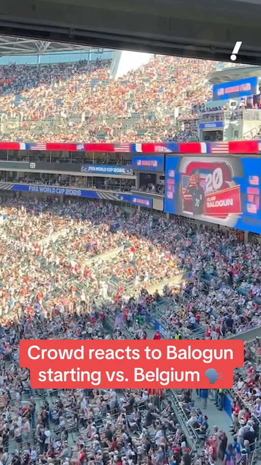 Folarin Balogun is cheered after being announced as a starter vs. Belgium at the World Cup.