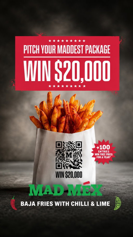 Big fan of this one 🌶️🔥🍟

@reesebros x @madmex 

A $20K challenge to create your dream Baja Fries packaging design 👀

Get creative. You never know what could happen.

#madmex #frynallyhere #bajafries
