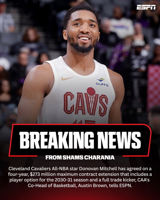 After leading the Cavaliers to the Eastern Conference finals, Donovan Mitchell could have waited until next summer for an additional fifth season worth an extra $80 million but instead committed early on a long-term extension on the first day he was eligible for a new contract to stamp his pledge to the city of Cleveland. This marks the second extension for Mitchell since arriving to Cleveland in 2022.

Cavaliers owner Dan Gilbert and president of basketball operations Koby Altman spoke with Mitchell and Austin Brown once the seven-time NBA All-Star was able to land a new extension, and reached terms quickly. All parties have been in lockstep on the future direction. Mitchell has played a significant part in the Cavaliers’ conversations to improve the roster and supportive of the front office, and that has continued this summer.