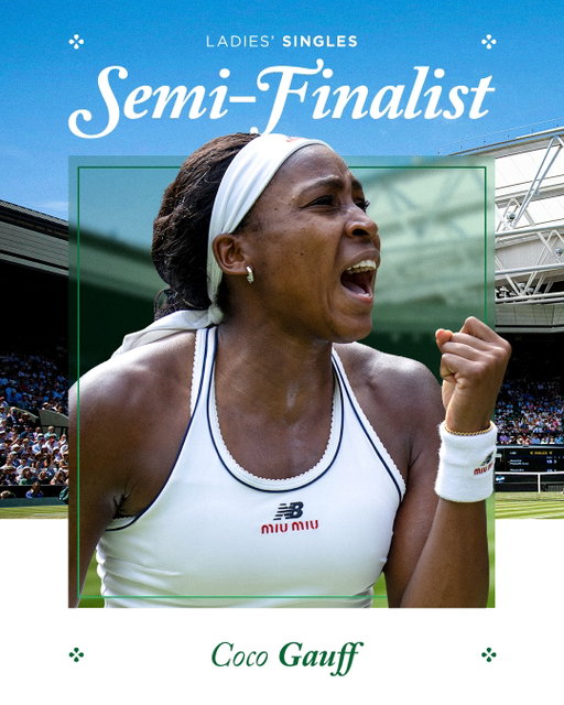 Our first semi-finalist. Her first semi-final.

Coco Gauff advances to a maiden final four at The Championships 👏
