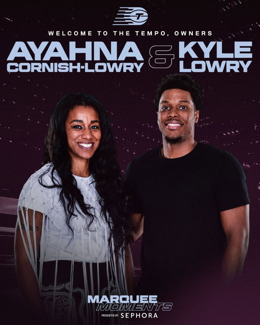 Forever Toronto legends continue to make an impact on the city’s basketball history. 🏀 

NBA champion Kyle Lowry, and entrepreneur and philanthropist Ayahna Cornish-Lowry, have joined the Tempo ownership group, further strengthening the organization’s commitment to growing women’s basketball and investing in the future of the sport in Canada. 

Welcome, Kyle and Ayahna! 🤝

Marquee Moments presented by @sephoracanada