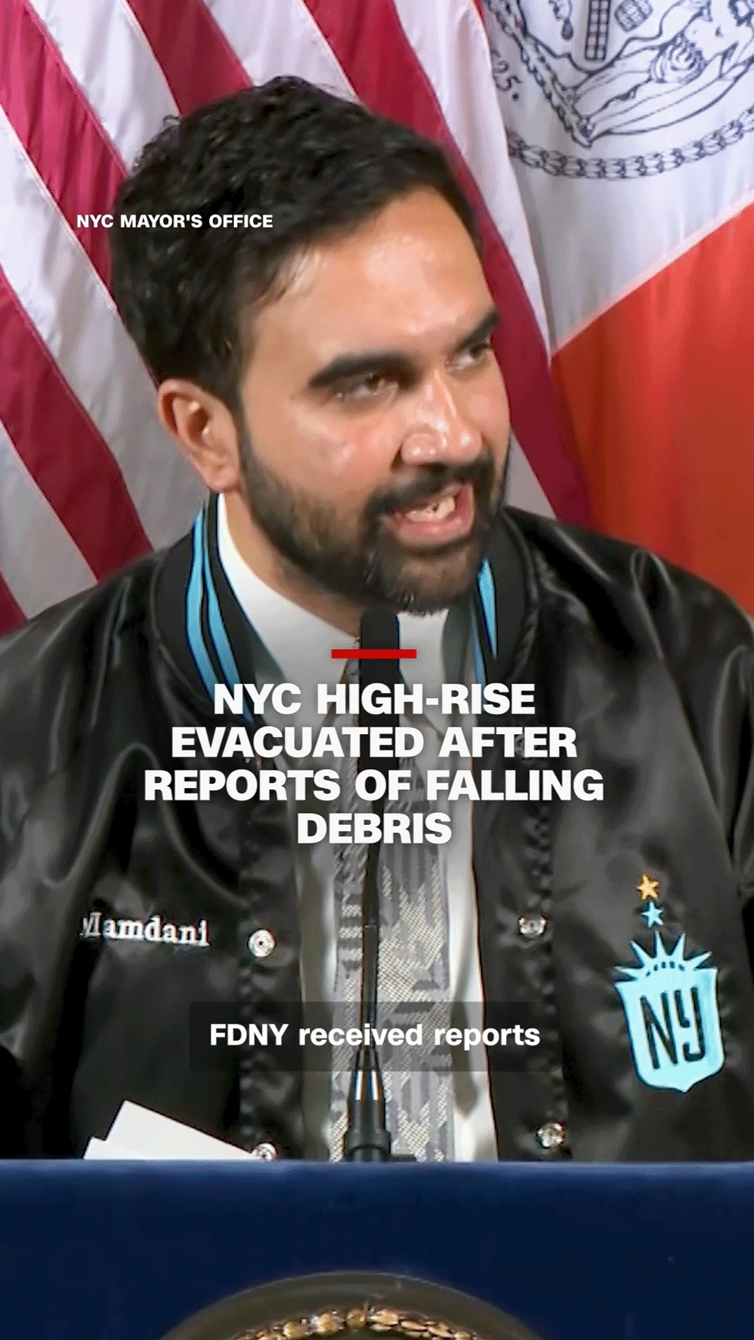 New York City Mayor Zohran Mamdani said the FDNY received reports that bricks were falling from a high-rise building under construction in Midtown Manhattan. No injuries have been reported and the building and others nearby have been evacuated, according to Mamdani.

Read the latest updates at our link in bio.