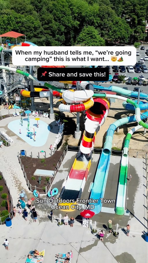 When my husband takes me camping… this is what I want. 🏕️✨| AD

If you’re searching for the best family campground in Ocean City, Maryland, Sun Outdoors Frontier Town checks every box.

This is camping with all the fun and convenience built in. Our favorite part is spending the day at the on-site water park—it’s perfect for families with kids, and we love being able to walk right back to our campsite whenever we need a break.

Beyond the water park, you’ll also find:
☀️ A marina and beach
🚤 Boat rentals
🎣 Fishing & crabbing
🤠 A Western-themed town with live entertainment
🚂 Train rides
🎠 Playgrounds
🍔 Restaurants, snacks, and ice cream
🏕️ RV sites, tent camping, and cozy cabins

One of the biggest reasons we love staying here is the location. You’re just minutes from the Ocean City Boardwalk, Assateague Island National Seashore, local restaurants, shopping, and so many of the best things to do in Ocean City, Maryland.

If you’re planning an Ocean City camping trip, looking for a family-friendly campground in Maryland, or wondering where to stay near Ocean City, add Sun Outdoors Frontier Town to your list. It’s the perfect mix of camping, resort amenities, and easy access to everything Ocean City has to offer.

Would you stay here? 👇 Use code THOMS25 for 25% off your stay!!! Valid through end of the year. 

#OceanCityMD #OceanCityMaryland #MarylandCamping #FamilyCamping #SunOutdoors