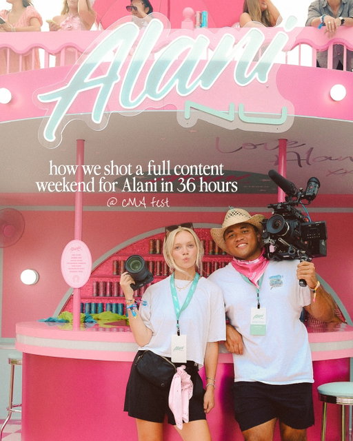 The story of one big creative weekend with @alaninutrition 🦄

Planning, shooting, and turning around content in real time during CMA weekend. Swipe to see how it all came together✨

the best team:

client: @alaninutrition 
CD: @jakeobi 
art director: @miaabarbour 
producer + stills: 👩🏼
DP: @chagdrickberger 
Alani Editor: @maxwelltowry 
Celsius Editor: @mccracken.media 
Alani assist: @henrycharlesnicolas 
Celsius Assist: @paulina.braden 
Event Design + Build Out: @mwdcreativeagency