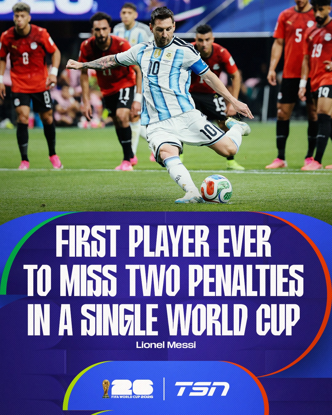 Lionel Messi is the first player ever to miss two penalty kicks in a single #FIFAWorldCup, per OptaJoe.

He has also taken (8) and missed (4) the most penalties in World Cup history.