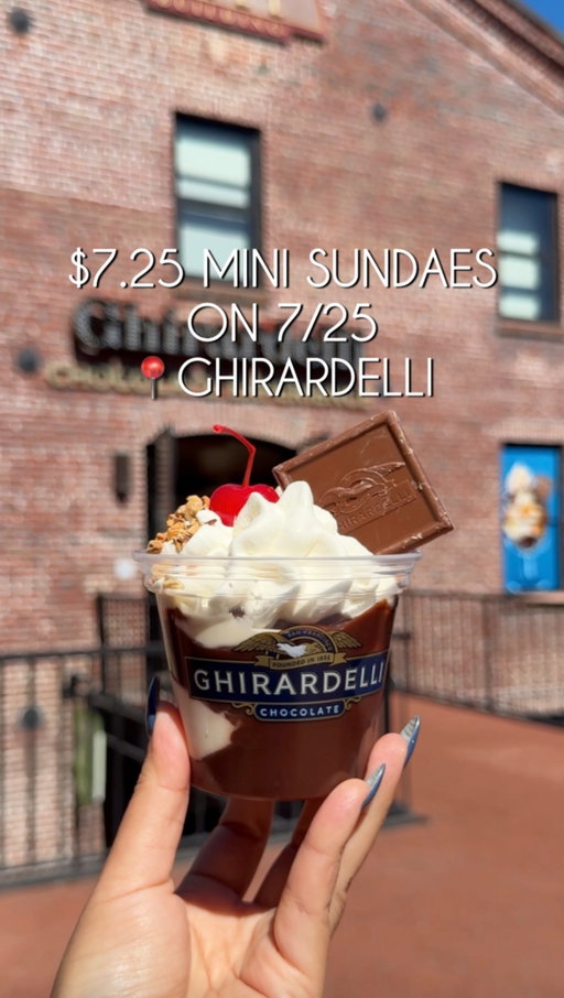 National Hot Fudge Sundae Day is almost here 🍨🍫

@ghirardelli in San Francisco is celebrating with their Mini World Famous Hot Fudge Sundae for just $7.25 on July 25. The handmade hot fudge and vanilla ice cream make every bite better than the last.

#ghirardellipartner #nationalhotfudgesundaeday #hotfudgesundae