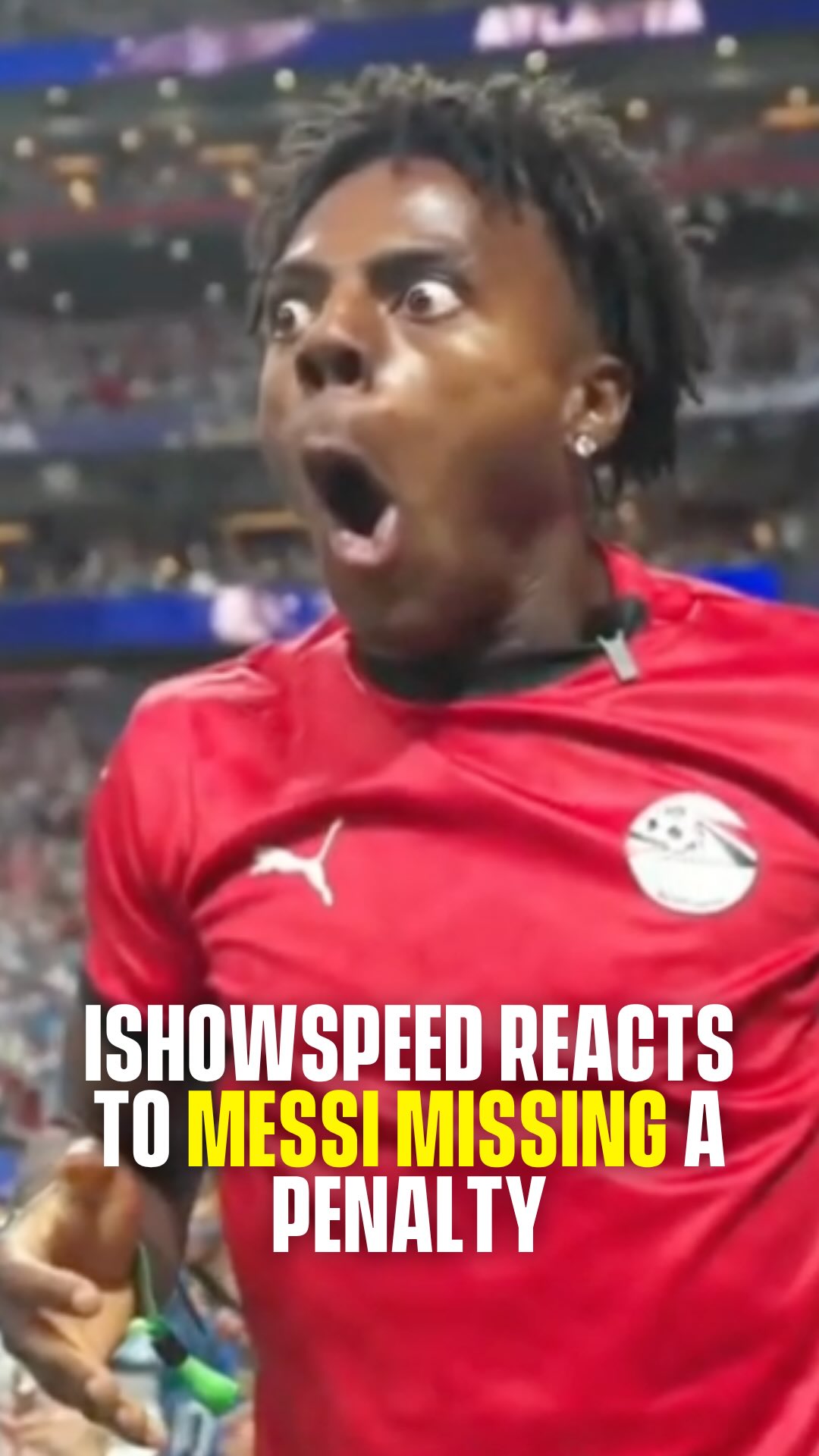 Lionel Messi was denied from the penalty spot, and IShowSpeed’s reaction in the stands instantly stole the spotlight.

The viral streamer couldn’t hide his shock as Egypt goalkeeper Mostafa Shobeir pulled off a huge save, leaving fans inside the stadium stunned.

#viral #pubity #Messi #worldcup