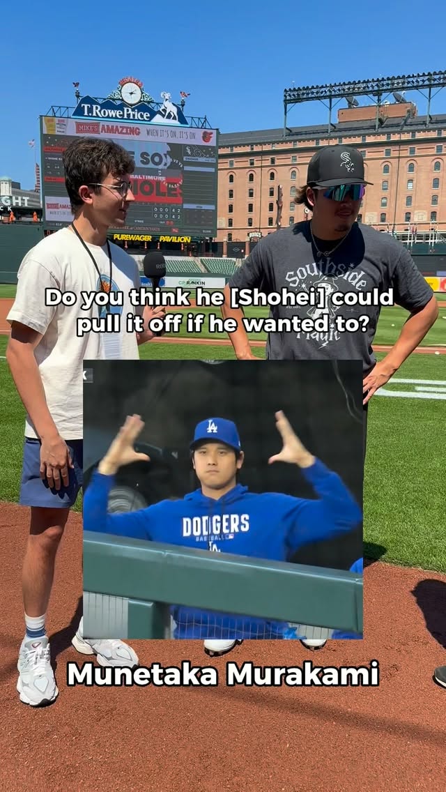 Munetaka Murakami isn’t sure that Shohei Ohtani could pull off his hairstyle 😂