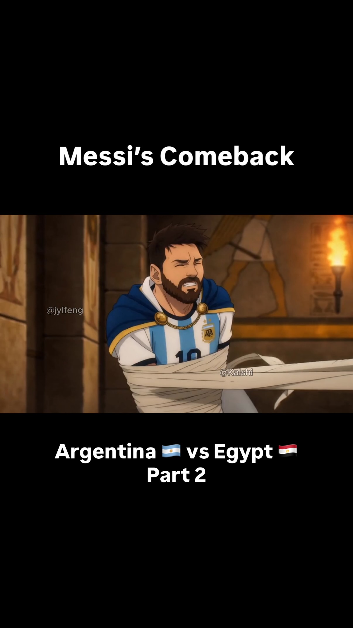 Argentina vs Egypt delivered one of the most dramatic comebacks of the 2026 FIFA World Cup. Egypt stunned the defending champions by taking a 2-0 lead, putting Lionel Messi and Argentina on the edge of elimination in the Round of 16.

Yasser Ibrahim and Mostafa Zico gave Egypt hope of a historic upset, while goalkeeper Mostafa Shoubir kept Argentina frustrated. Messi even missed an early penalty, making it feel like Egypt’s miracle was really happening.

But Argentina refused to die. Cristian Romero pulled one back, Messi scored the equalizer, and Enzo Fernández completed the comeback in stoppage time. In just minutes, Argentina turned disaster into survival.

3-2 on the scoreboard. Egypt dreamed of history, but Messi and Argentina escaped again.

[World Cup 2026, Argentina vs Egypt, Argentina Egypt highlights, Lionel Messi, Messi goal, Enzo Fernandez, Cristian Romero, Mohamed Salah, Egypt World Cup, Argentina comeback, FIFA World Cup, World Cup Round of 16, Football Anime, Anime Football Edit, Naruto World Cup, World Cup Edit]
#worldcup #worldcup2026 #messi #argentina #anime