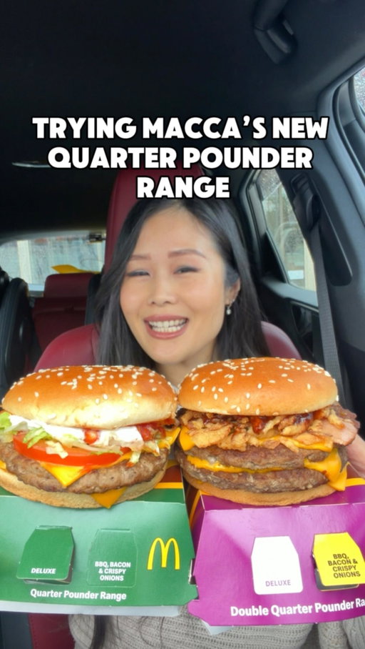 Let’s try two burgers from the @mcdonaldsau Quarter Pounder Range now - the Double Quarter Pounder BBQ Bacon & Crispy Onions vs the Quarter Pounder Deluxe 🍔

Both burgers are now part of the permanent Macca’s menu!
Which one are you ordering? 

#maccas #quarterpounder #mcdonaldsaustralia #mcdonaldsquarterpounder #maccasrun  AD Maccaspartner