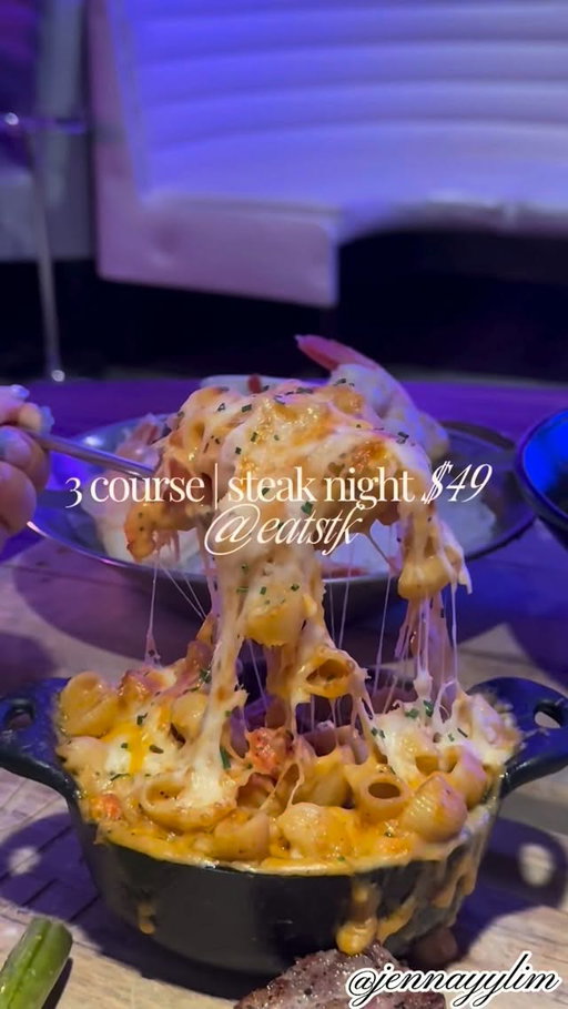 3 course steak dinner for $49 per person @eatstk 🥩 aye let’s go! Currently @eatstk is having their three course menu from Sunday to Thursday. @eatstk is located in Downtown Bellevue cross from the mall and known for their steakhouse + fire happy hour deals. This is a deal and good amount of food for date night or with the homies! From appetizer, entrees and dessert at the end 💓💓 the lobster mac and cheese is so fire and cannot stop thinking about it! 🦞

Thank you @eatstk for having my guest and I 🫶🏻 #hosted 

Come thru to @eatstk in @visitbellevue + support locals ✨✨
•
•
•
•
#goodeatswithjenny #seattlefoodie #foodblogger #foodiesofinsta