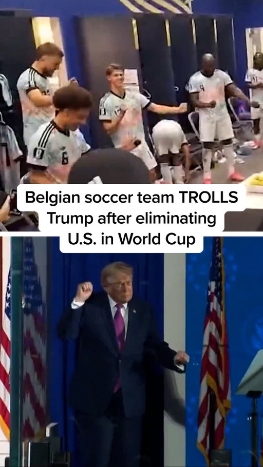 After Belgium eliminated the U.S. from the World Cup, several Belgian players celebrated by doing Trump’s signature dance. The move appeared to mock the president after he intervened in FIFA’s review and subsequent reversal of American soccer star Folarin Balogun’s red card suspension, allowing him to play in the match.

#news #soccer #trump