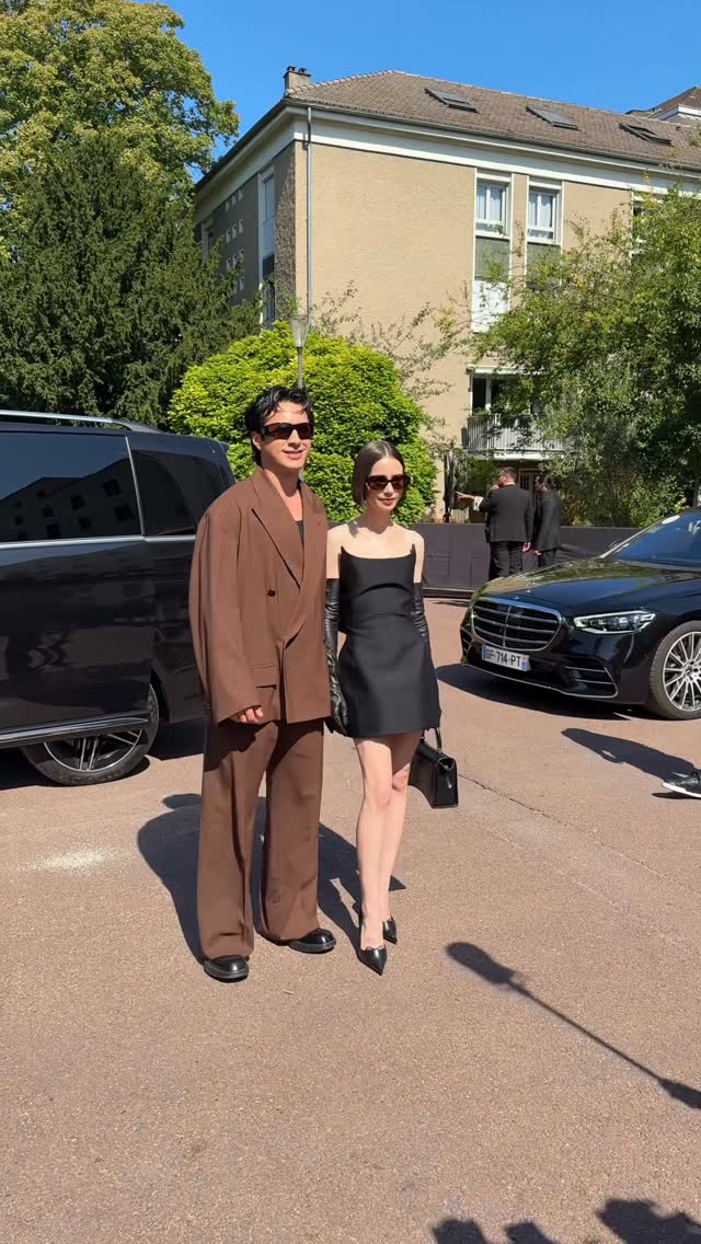 Happy @balenciaga couture day! #HudsonWilliams and #LilyCollins arrived in Paris this morning for Pierpaolo Piccioli’s debut couture show for the house.
