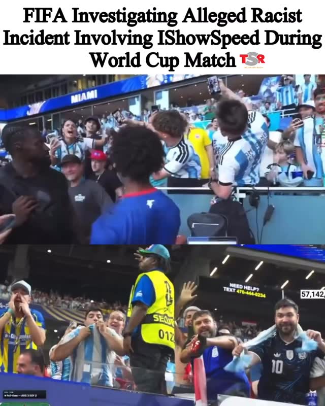 TSR Staff Lawrencia! @lawrencia.cg
_____________________________________
SMH! 🤦🏾‍♀️ FIFA says it is investigating an incident involving streamer #IShowSpeed and a fan during Friday’s World Cup match between Argentina and Cape Verde, @APNews reports. 
_____________________________________
While livestreaming the game, IShowSpeed was heard asking what a fan wearing an Argentina jersey was saying to him. The fan, speaking in Spanish, appeared to tell the streamer to “go cry to the zoo.”
_____________________________________
In a statement, FIFA condemned racism, hate, and discrimination, saying there is no place for that behavior in football or society. The organization added that the World Cup is meant to celebrate unity, diversity, and respect.
_____________________________________
IShowSpeed has not publicly commented on the incident. (✍🏾: #TSRStaffLG)