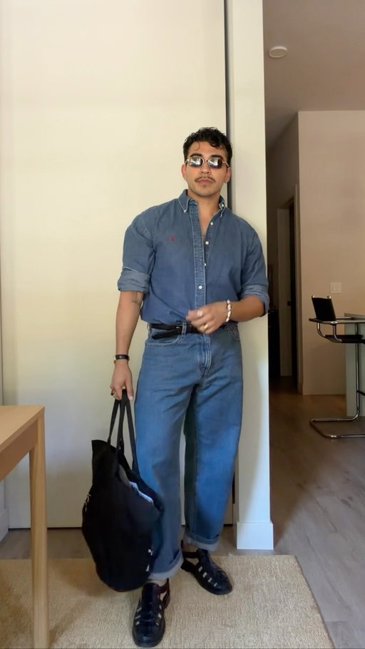 when in doubt, double denim in out 👖

#menswear #mensfashion #outfitideas 
#styletips #mlm