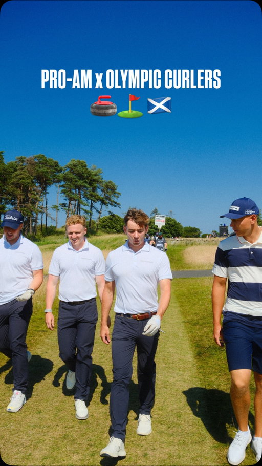 Pro-Am squad goals: swapped my putter grip for a curling broom today 🥌⛳ Huge thanks to Olympic curlers Hammy McMillan, Bobby Lammie & Hardie Grant for joining me at the Scottish Open Pro-Am and yes, we absolutely “swept” a few putts into the hole like true skips. Turns out curling and golf have one thing in common: yelling at the ball and hoping it listens. Incredible fun with an incredible crew. #mattischmid #pgatour #scotland #stahlgeist
