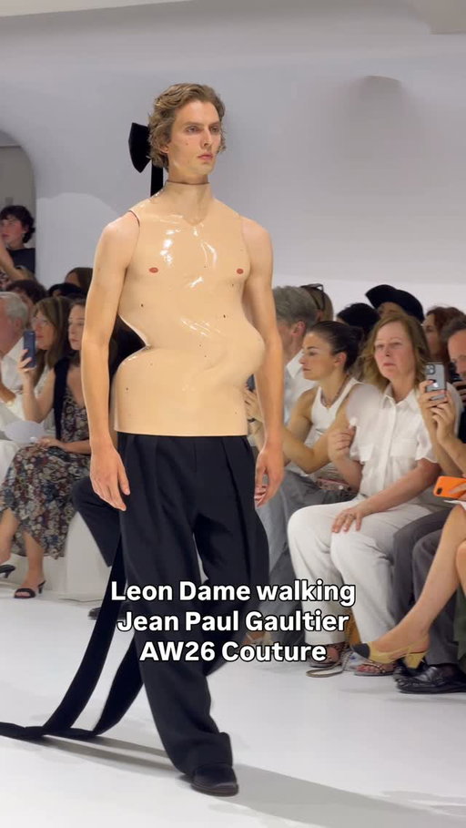 @leondame walks the @jeanpaulgaultier AW26 Couture show in Paris 🖤

#DazedFashionTV #LeonDame