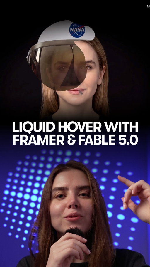 Here’s how to build this liquid image hover effect with the Framer Agent and Fable 5.0 in less than a minute.
Inspired by the original effect by @offbrand.studio ✨

Prompt:
Create a component with two stacked cover-fit images. On hover, a smooth liquid circular mask follows the cursor, revealing the bottom image through the top image.

Include:
Top Image and Bottom Image controls
Reveal Radius, Softness, Distortion, Flow Speed, Inertia, Trail Duration, Gooeyness, Heal On Leave, and Border Radius controls
Gooey cursor trail with organic liquid edge movement
No stroke, outline, halo, shadow, or custom cursor
WebGL rendering with Canvas2D fallback
Static/SSR-safe behavior
No image stretching when resized

#websitebuilder #webdesign #ai #vibecode #framer