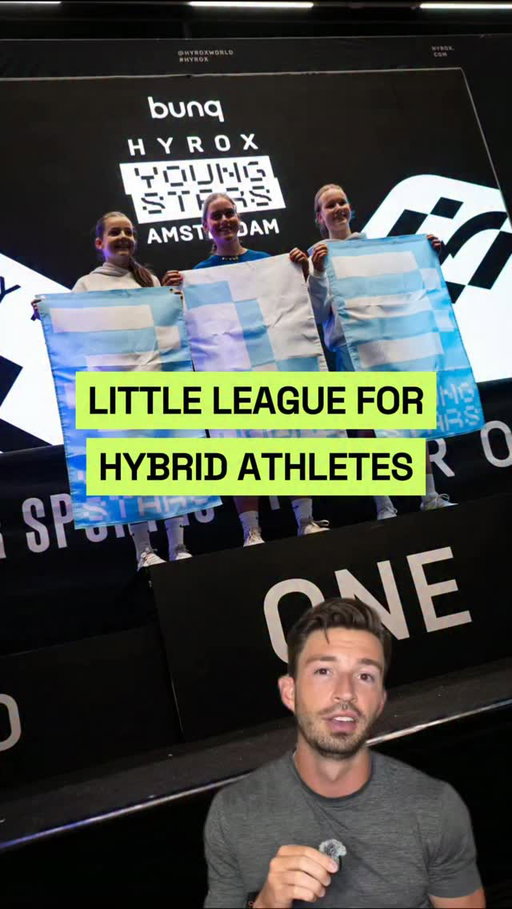 HYROX just created a little league for hybrid athletes 👇

They just launched HYROX Youngstars, which is a youth division for kids ages 8 to 15.

And this is not just some inflatable obstacle course on the side of the adult race.

It’s a scaled version of HYROX.

The kids run, ski-erg, sled push, farmer’s carry, everything.

The only difference are the distances and weights.

Adults are already obsessed with HYROX.

So this initiative is a push to make it a whole family affair.

And you can kinda see where this goes.

Gyms will start training kids for HYROX.

Parents and kids will race the same weekend.

Some dad is gonna lose his mind over his 6 yr olds sled push time.

Which is both funny and slightly terrifying.

But big picture, this is smart.

HYROX is building roots, and trying to make fitness racing something kids grow up doing.

#hyrox #fitness #workout