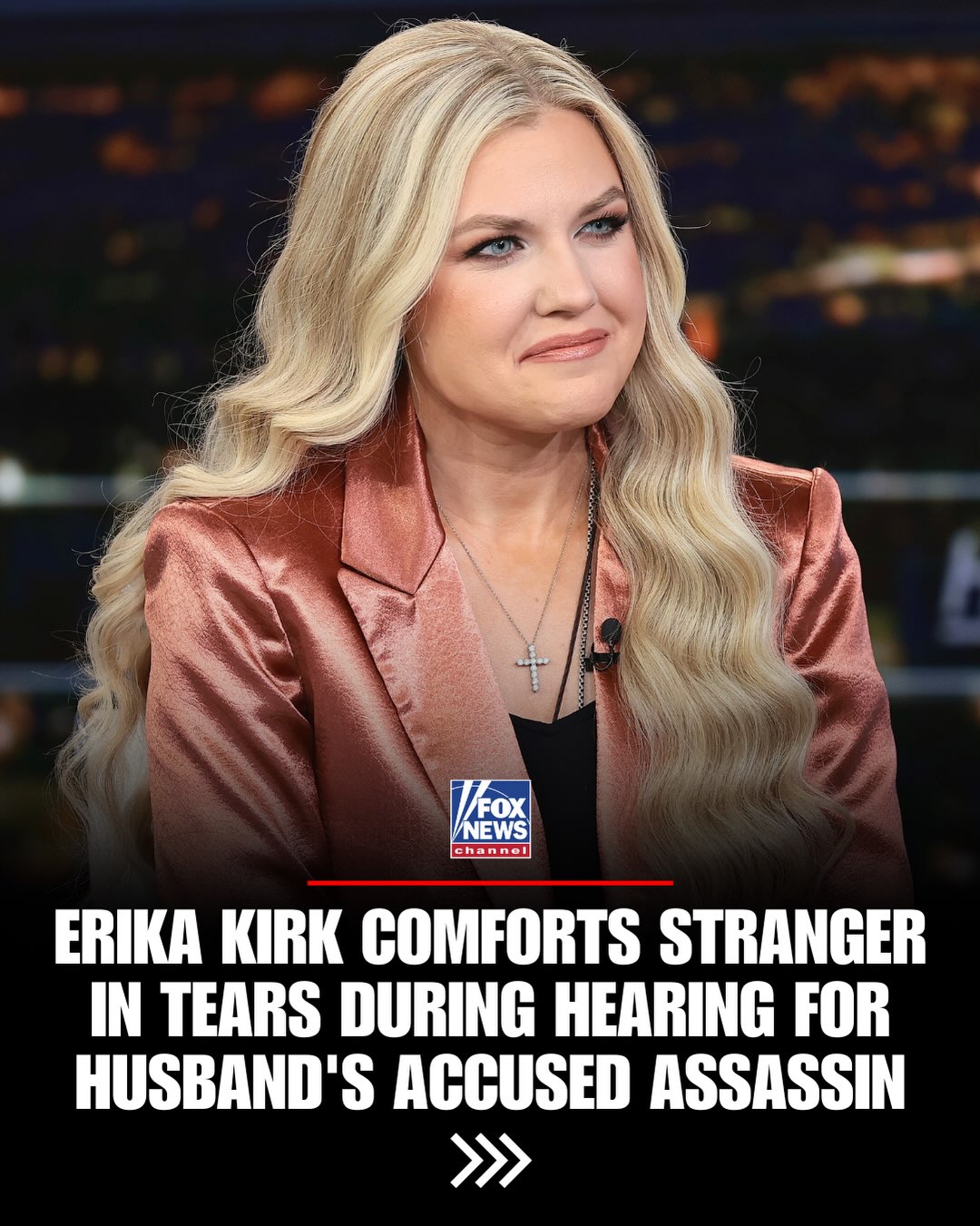 Erika Kirk comforts a stranger in tears during the hearing for her husband’s accused assassin.

Denae Branch says she came to court hoping to support Erika through Tyler Robinson’s preliminary hearing — but when Branch broke down in the row ahead of her, Erika quietly reached forward and handed her a tissue.

Branch explained the emotional moment in an Instagram video, saying she was at the Utah Valley University event where Charlie Kirk was assassinated. She and the women with her were strangers that day, but later met through a support group for survivors and witnesses.

“We weren’t allowed to wear anything to tell her that we were there for her,” Branch said, after two women in the group were asked to remove or cover their Turning Point USA shirts under the court’s decorum order.

“But that’s just who Erika is,” she added. “She’s good.”