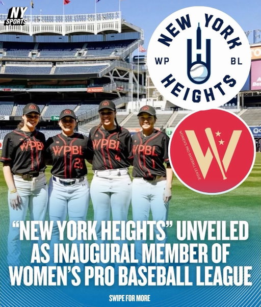 The New York Heights have been announced as the official name of one of the four founding members of the new Women’s Pro Baseball League 👏 the team honors NYC Civil Rights leader Dorothy Height, and marks the return of professional women’s baseball for the first time since 1954 ⚾️