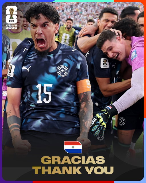 Gracias 🇵🇾 @apfoficial! 👏

Su regreso a la escena internacional por primera vez en 16 años los vio clasificar para dieciseisavos de final, donde logró sobreponerse en la tanda de penales a Alemania, campeón de la Copa Mundial de la FIFA en 2014. Eso, al igual que la victoria contra Turquía, debería servir como motivación para el futuro. 🤝

A return to the world stage for the first time in 16 years saw you qualify for the knockout stage, where your campaign enjoyed its highlight moment as you overcame 2014 world champions Germany on penalties. That, as well as the win against Türkiye, should give you great encouragement for the future. 🤝

#FootballUnitesTheWorld
