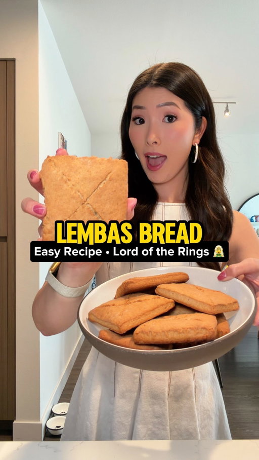 how to make lord of the rings lembas bread! In the movies one small bite is enough to keep a grown man full, but not this one 🤭 

This is an easy 30-minute recipe perfect for your next lord of the rings movie marathon!! The bread comes out very similarly to a biscuit and scone 😋 

Ingredients
— 300g all purpose flour (2.5 cups)
— 1 stick unsalted butter (cold, cubed) 
— 1 tbsp baking powder 
— 1 tsp salt 
— 60g brown sugar (1/3 cup) 
— 1 tsp cinnamon 
— 2/3 cup whole milk OR 1/2 cup heavy cream 
— 1/2 tsp vanilla extract 
— 1 tsp honey (OPTIONAL) 

💡TIP: if you don’t have a rolling pin for baking, use a water bottle! 

💡TIP: if you are kneading by hand, cube your butter into small squares for an easier time mixing

💡TIP: leftovers will keep for up to 5 days! 

#lordoftherings #lembasbread #easyrecipes #dessert #baking