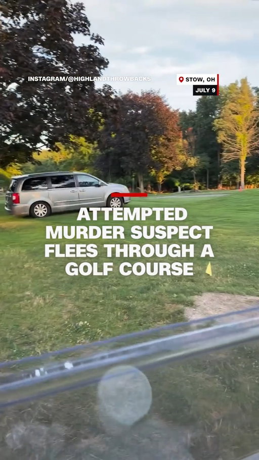 Video captures law enforcement chasing a suspect police accused of attempted murder through a golf course in Stow, Ohio.