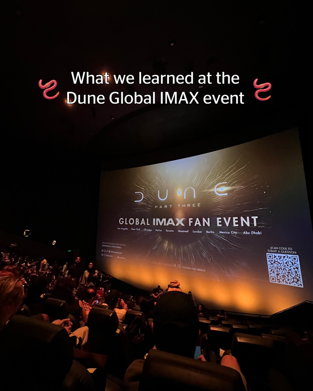 Can’t talk, learning the Fremen war chant.

Dune: Part Three is coming our way this December 🪱