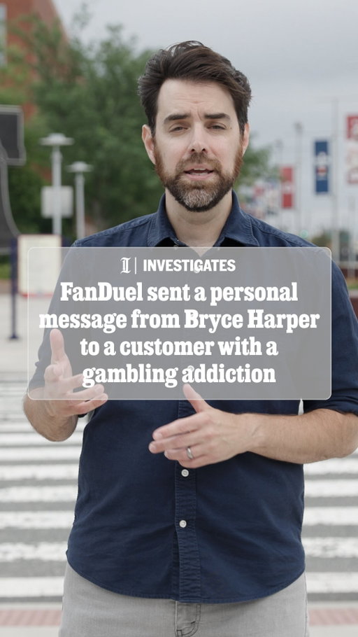 As the 2020 NFL season kicked off, Terry Thompson picked up his phone and placed a wager with FanDuel Sportsbook on his favorite team, the Philadelphia Eagles.

It was his first time gambling through an app, and he soon started placing microbets. He grew addicted to the effortless, rapid-fire action. Thompson would ultimately wager $18.5 million with FanDuel, earning him VIP status with the company.

That meant exclusive perks, from champagne to Super Bowl tickets, which made him feel important and enticed him to continue gambling. By late November 2024, Thompson had incurred steep losses and resorted to desperate measures to fund his addiction.

Then, one afternoon, he flicked open his phone and received a FanDuel reward that momentarily distracted him from his debts: a personalized video message from Philadelphia Phillies superstar Bryce Harper.

Read the full report at the link in @phillyinquirer’s bio.

You can help support our investigative journalism at Inquirer.com/subscribe.

Editor’s Note: The Inquirer edited out a name Harper mentions in order to protect the identity of a minor.

📹 Jenna Miller and David Gambacorta / Staff
Additional 📸 and 📹 by John J. Kim / MCT; Charles Krupa / AP; Tyger Williams / Staff, Obtained by the Inquirer
📊 by Lizzie Mulvey / Staff