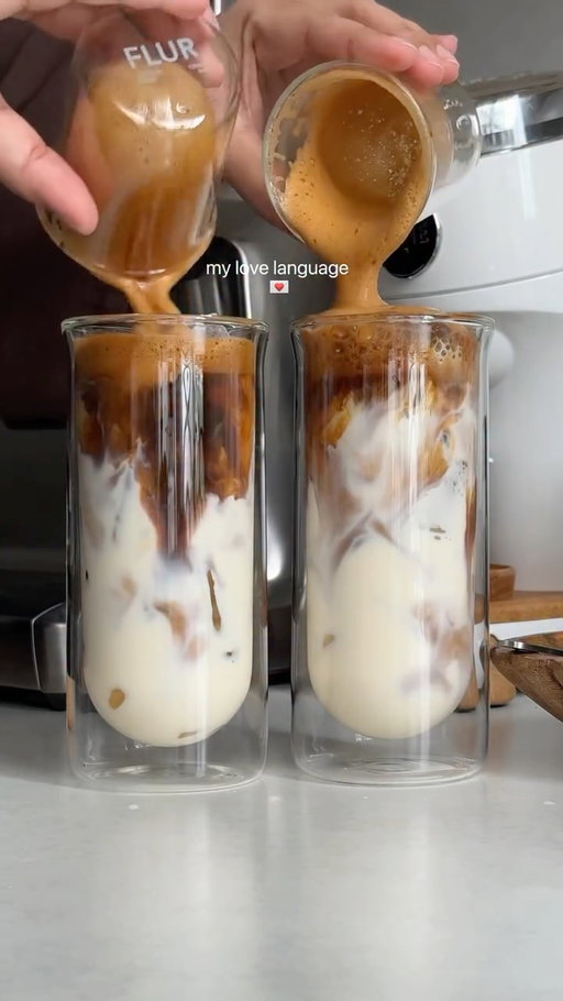 the layers are always my favorite part😍 (aside from inhaling my drink in 4 seconds) 

Link in bio to shop these beautiful glasses

#icedlatte #latte #coffeeathome #icedcoffee #reels