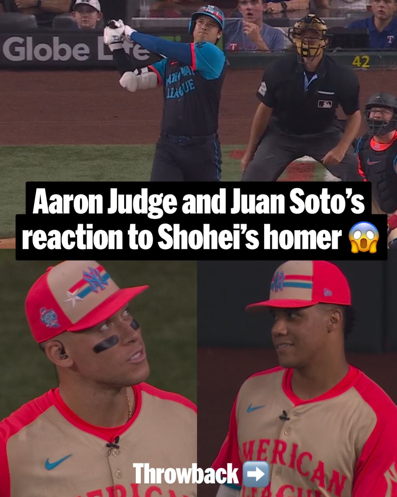 Shohei Ohtani’s homer in the 2024 All-Star game was CRUSHED!

It even got the attention of Aaron Judge and Juan Soto 👀