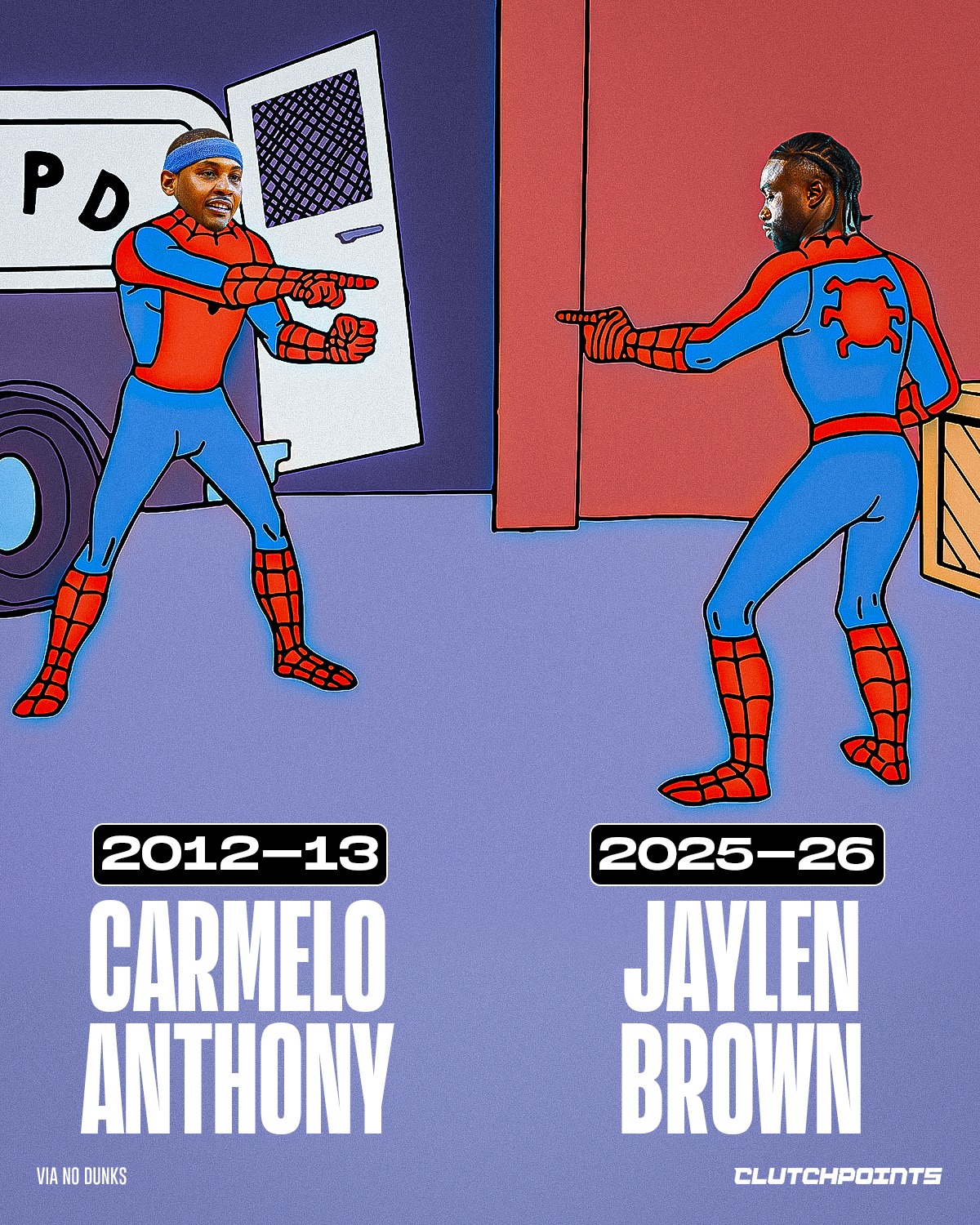 2012-13 Carmelo Anthony 🤝 2025-26 Jaylen Brown

🔸 both were All-Stars
🔸 both were All-NBA 2nd Team
🔸 both averaged 28.7 points
🔸 both averaged 6.9 rebounds
🔸 Melo: 35.6% usage (1st) - Brown: 36.2% usage (2nd)
🔸 Melo's Knicks: 54 wins - Brown's Celtics: 56 wins
🔸 Melo: lost to Pacers & PG - Brown: lost to Sixers & PG
🔸 underrated/overrated narratives for both
🔸 top 5/10 player debates for both

Solid comp or a stretch? 🤔