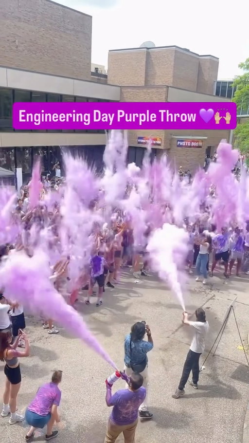 The annual Engineering Day purple throw is always a blast! 
🙌🏼💜💨 #UWaterloo #EngineeringDay