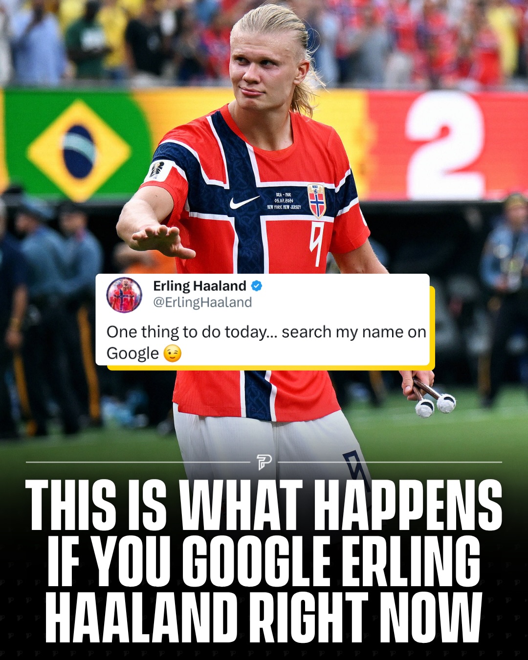 If you search “Erling Haaland” on Google right now, you’ll unlock a special hidden Easter egg celebrating the Norwegian striker.

The animation is inspired by Norway’s famous “Viking Row” celebration, which has become one of the standout moments of the 2026 FIFA World Cup. Tapping the effect fills your screen with a fun Viking-themed tribute to Haaland.

#viral #pubity #internet #funny #worldcup